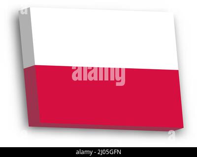 3D vector flag of Poland Stock Vector