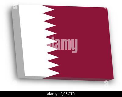 3D vector flag of Qatar Stock Vector