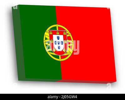 3D vector flag of Portugal Stock Vector