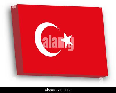 3D vector flag of Turkey Stock Vector