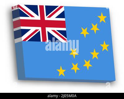 3D vector flag of Tuvalu Stock Vector