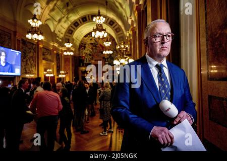 ROTTERDAM - Burgemeester Ahmed Aboutaleb tijdens de verkiezingsavond van de gemeente Rotterdam. ANP ROBIN UTRECHT Stock Photo