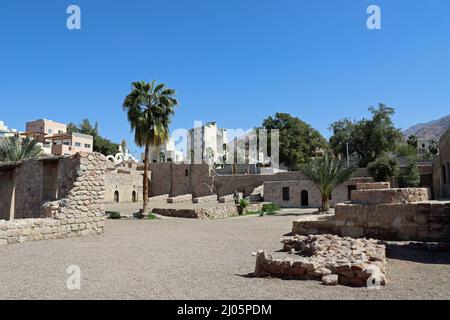 Historic remains of Aqaba Fortress in Jordan Stock Photo