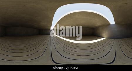 empty concrete basement interior with sky and day lighting 3d render ...