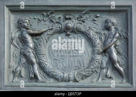 Detail at the Brothers Grimm National Monument in Hanau, Hesse, Germany Stock Photo