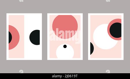 Set of posters in geometric minimal style. Stock Vector