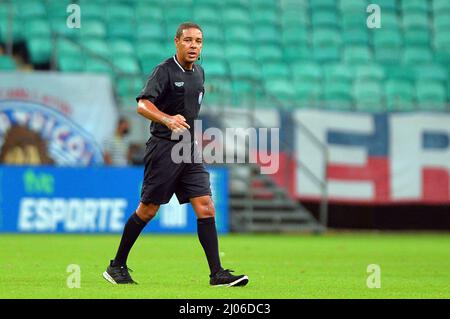 Salvador, Bahia, Brasil. 16th Mar, 2022. Baiano Soccer Championship: Bahia vs Vitoria da Conquista. March 16, 2022, Salvador, Bahia, Brazil: Soccer match between Bahia and Vitoria da Conquista, valid for the 9th round of the Baiano Soccer Championship, held at Arena Fonte Nova stadium, in Salvador, Bahia, on Wednesday (16). Bahia won the match 3-0, with goals scored by Daniel and Hugo Rodallega (twice). Credit: Walmir Cirne/TheNews2 (Credit Image: © Walmir Cirne/TheNEWS2 via ZUMA Press Wire) Stock Photo