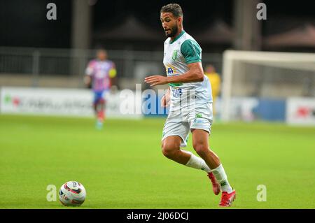 Salvador, Bahia, Brasil. 16th Mar, 2022. Baiano Soccer Championship: Bahia vs Vitoria da Conquista. March 16, 2022, Salvador, Bahia, Brazil: Soccer match between Bahia and Vitoria da Conquista, valid for the 9th round of the Baiano Soccer Championship, held at Arena Fonte Nova stadium, in Salvador, Bahia, on Wednesday (16). Bahia won the match 3-0, with goals scored by Daniel and Hugo Rodallega (twice). Credit: Walmir Cirne/TheNews2 (Credit Image: © Walmir Cirne/TheNEWS2 via ZUMA Press Wire) Stock Photo