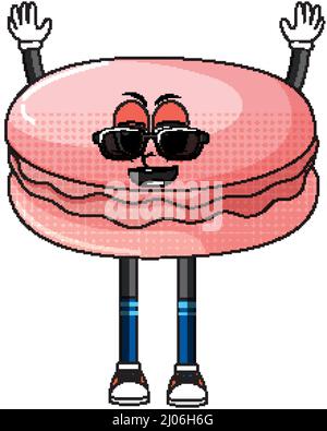 Macaron cartoon character on white background illustration Stock Vector ...