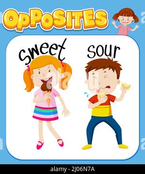 Opposite words with sour and sweet illustration Stock Vector Image ...