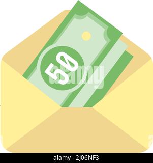 Cash money in envelop vector salary icon Stock Vector