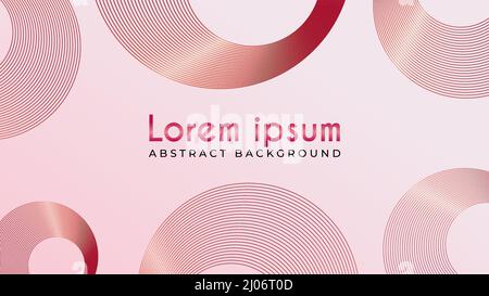 Circular Gold Lines, Abstract Ellipse Line Background Design Template. Shiny Red Orange Color Stock Vector