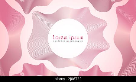 Shiny Red Gold Audio Spectrum Visual, Abstract Wave Line Background Design Template Stock Vector