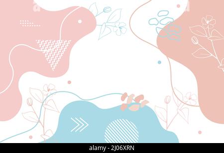 Cute Nature Floral Flower Leaf Minimalist Girly Background Wallpaper  6575425 Vector Art at Vecteezy