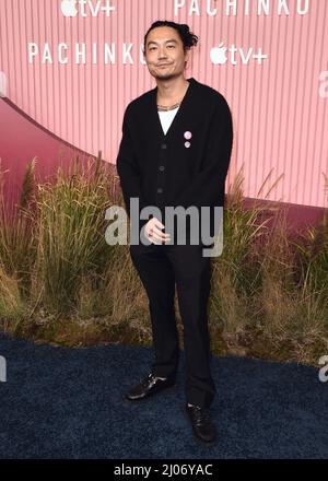 Los Angeles, USA. 16th Mar, 2022. Dumbfoundead on the red carpet at Apple's 'Pachinko' Global Premiere Event held at The Academy Museum in Los Angeles, CA on March 16, 2022. (Photo By Scott Kirkland/Sipa USA) Credit: Sipa USA/Alamy Live News Stock Photo
