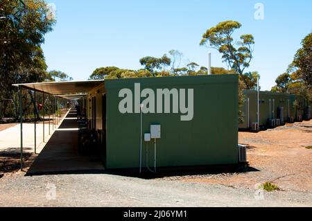 Mining Camp Accommodation in the Outback Stock Photo