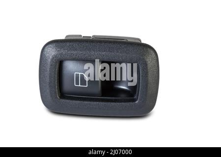 Power window button on white isolated background. Window lifter key block. Spare parts. Stock Photo