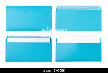 blue envelope isolated on white background Stock Photo