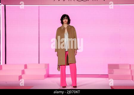 Berlin, Germany. 16th Mar, 2022. Berlin Fashion Week: Models present creations of the Marc Cain label at the Wintergarten Varieté. Credit: Gerald Matzka/dpa/Alamy Live News Stock Photo