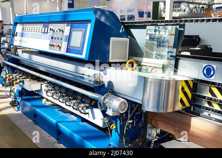 Modern laser cutting machine for glass Stock Photo