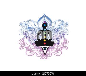 Man with third eye, psychic supernatural senses Stock Vector