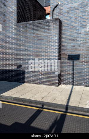 Sheffield Brick Wall with Shadows Stock Photo