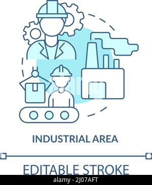 Industrial area turquoise concept icon Stock Vector
