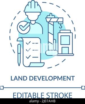 Land development turquoise concept icon Stock Vector
