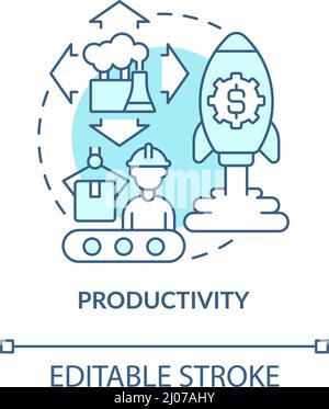 Productivity turquoise concept icon Stock Vector