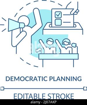 Democratic planning turquoise concept icon Stock Vector