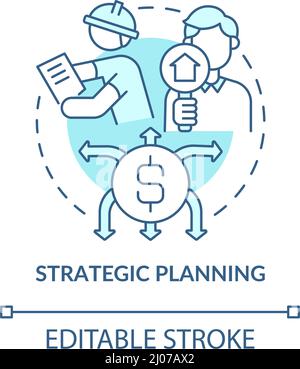 Strategic planning turquoise concept icon Stock Vector