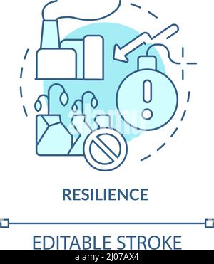 Resilience turquoise concept icon Stock Vector