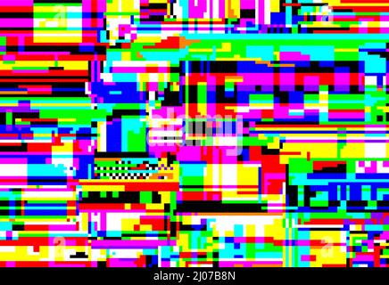 Vector illustration of a glitch colorful pixel background Stock Vector