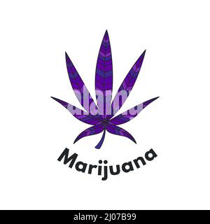 A marijuana leaf and an inscription. Flat vector illustrations for t-shirt prints, posters and other uses. Stock Vector