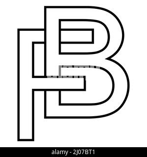 Logo sign, fb bf icon nft fb, interlaced letters f b Stock Vector