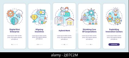 Trends in enterprise onboarding mobile app screen Stock Vector