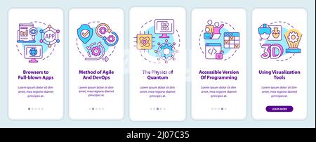 Macro trends in technology onboarding mobile app screen Stock Vector