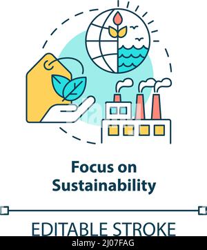 Focus on sustainability concept icon Stock Vector