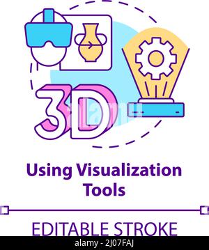 Using visualization tools concept icon Stock Vector