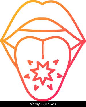 Tongue cancer gradient linear vector icon Stock Vector
