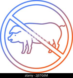 Abstain from meat consumption gradient linear vector icon Stock Vector