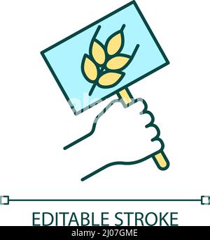 Food justice protest RGB color icon Stock Vector