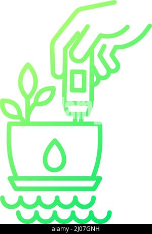 Water temperature measurement gradient linear vector icon Stock Vector