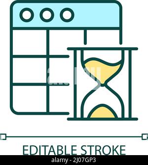 Precise schedule RGB color icon Stock Vector
