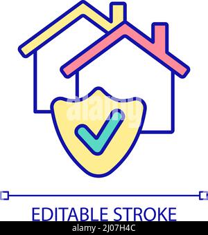 Insurance of real estate RGB color icon Stock Vector