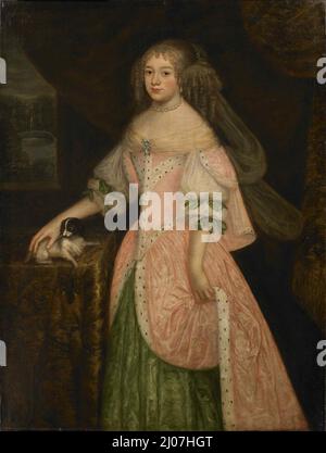 Portrait of Elizabeth Charlotte, Princess Palatine (1652-1722), Duchess of Orléans. Museum: Das Eichenzeller Schlösschen. Author: Johann Baptist Ruel (Rüll). Stock Photo