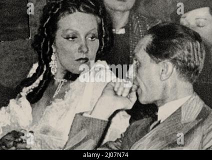 Lída Baarová and Joseph Goebbels. Museum: PRIVATE COLLECTION. Author: ANONYMOUS. Stock Photo