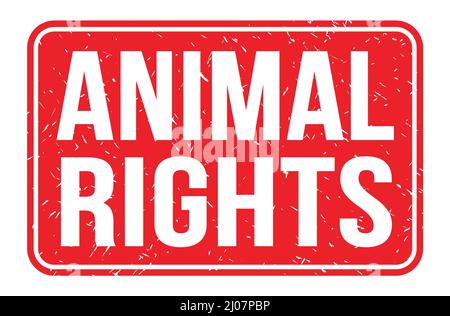 ANIMAL RIGHTS, words written on red rectangle stamp sign Stock Photo ...