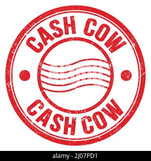 CASH COW word written on red round postal stamp sign Stock Photo