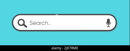 Search bar in 3d render isolated on blue background. 3d vector illustration.  Stock Vector